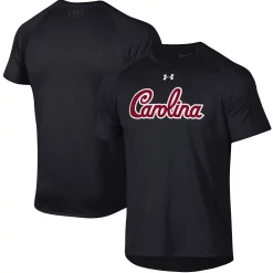 Men's Under Armour Black South Carolina Gamecocks School Logo Tech 2.0 Performance Raglan T-Shirt