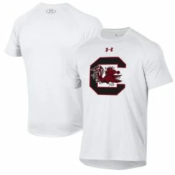 Men's Under Armour White South Carolina Gamecocks School Logo Tech 2.0 Performance T-Shirt