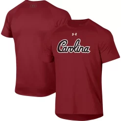 Men's Under Armour Garnet South Carolina Gamecocks School Logo Tech 2.0 Performance Raglan T-Shirt