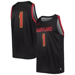 Men's Under Armour #1 Black Maryland Terrapins College Replica Basketball Jersey