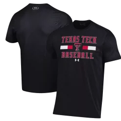 Men's Under Armour Black Texas Tech Red Raiders Baseball Stack Performance T-Shirt