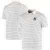 Men's Under Armour White Navy Midshipmen Wordmark Stripe Performance Polo