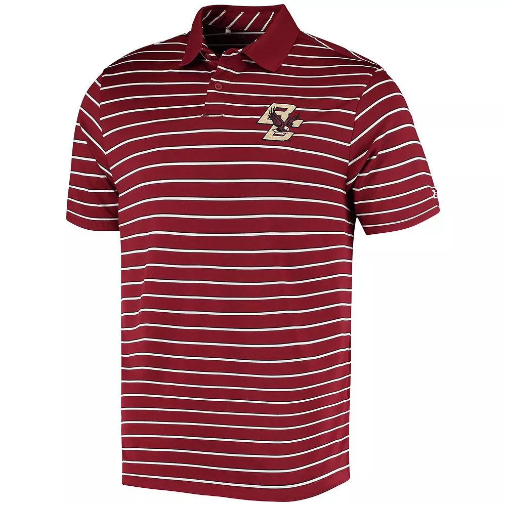 Men's Under Armour Maroon Boston College Eagles Wordmark Stripe Performance Polo - Image 2