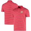 Men's Under Armour Red Maryland Terrapins Wordmark Stripe Performance Polo