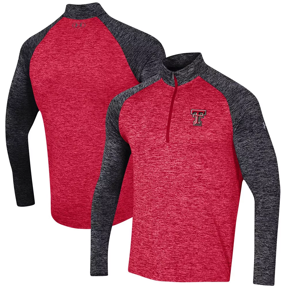 Men's Under Armour Red/Black Texas Tech Red Raiders Twist Raglan Performance Quarter-Zip Jacket - Image 2