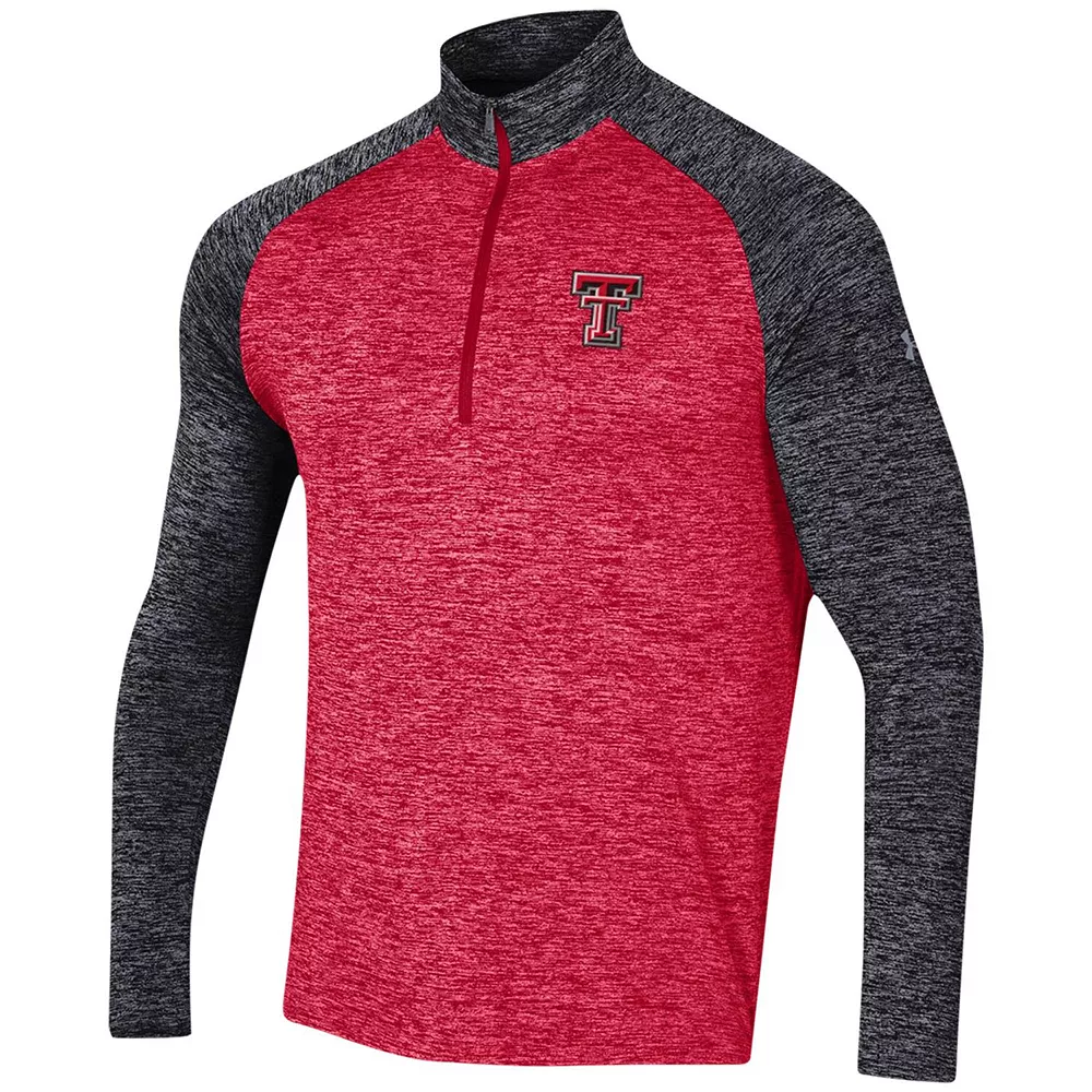 Men's Under Armour Red/Black Texas Tech Red Raiders Twist Raglan Performance Quarter-Zip Jacket - Image 3