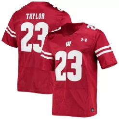 Men's Under Armour Jonathan Taylor Red Wisconsin Badgers Replica Alumni Jersey