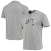 Men's Under Armour Heathered Gray Navy Midshipmen Raglan Tech T-Shirt