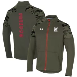 Men's Under Armour Olive Maryland Terrapins Freedom Full-Zip Fleece Jacket