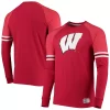 Men's Under Armour Red Wisconsin Badgers Game Day Sleeve Stripe Raglan Long Sleeve T-Shirt