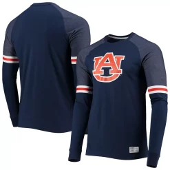Men's Under Armour Navy Auburn Tigers Game Day Sleeve Stripe Raglan Long Sleeve T-Shirt