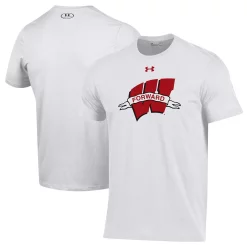 Men's Under Armour White Wisconsin Badgers Forward Collection Logo Performance T-Shirt