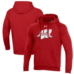 Men's Under Armour Red Wisconsin Badgers Forward Collection Logo Pullover Hoodie
