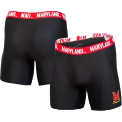 Men's Under Armour Black Maryland Terrapins 2021 Sideline Performance Boxer Briefs