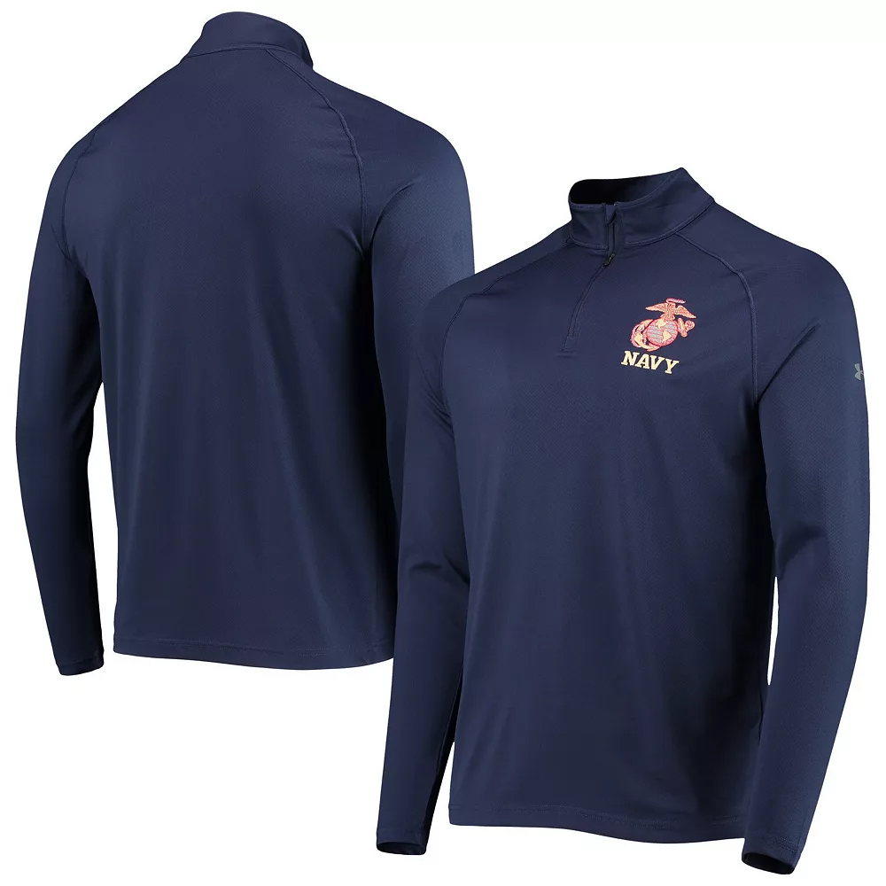 Men's Under Armour Navy Navy Midshipmen Rivalry USMC Team Issue 2.0 Special Game Quarter-Zip Jacket