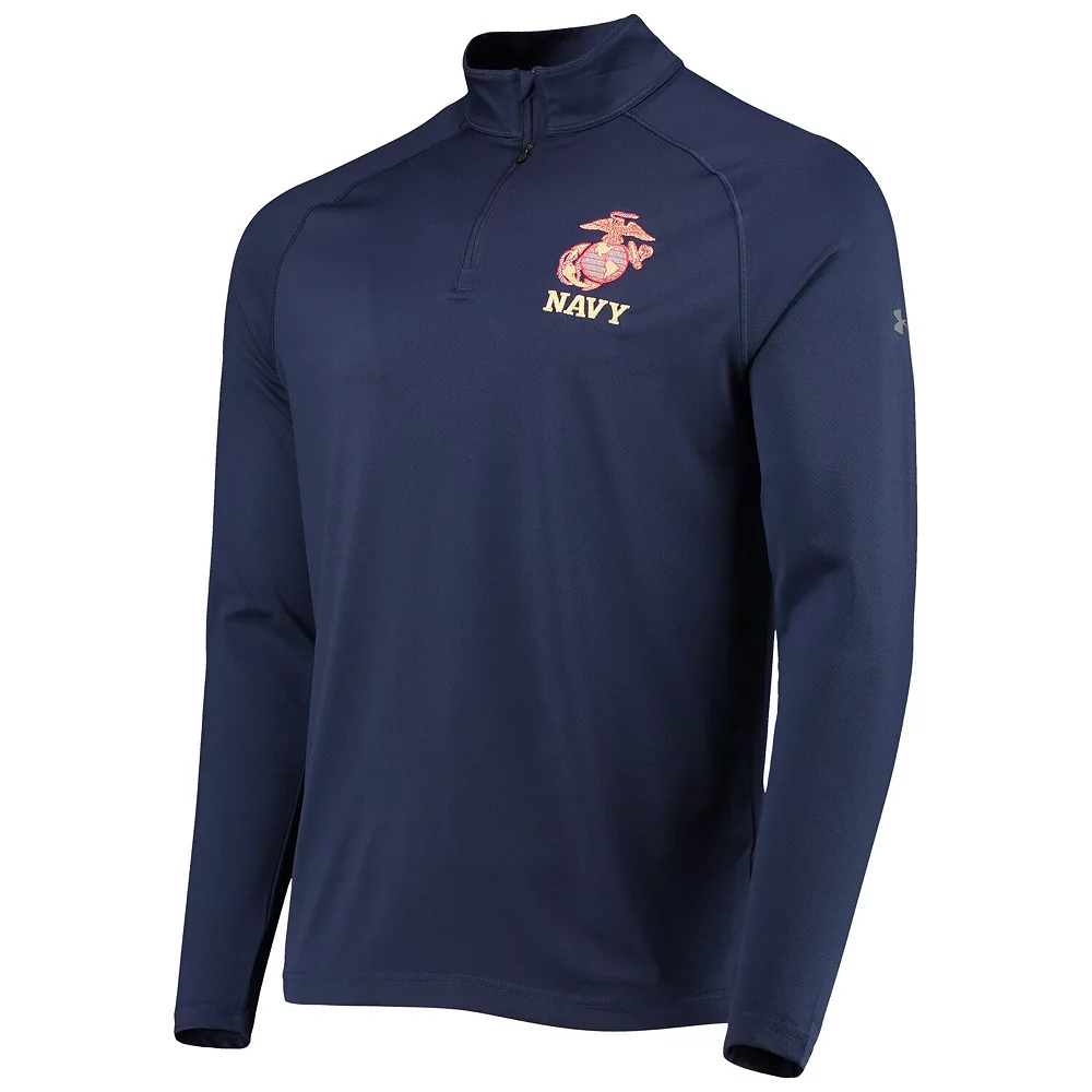Men's Under Armour Navy Navy Midshipmen Rivalry USMC Team Issue 2.0 Special Game Quarter-Zip Jacket - Image 3