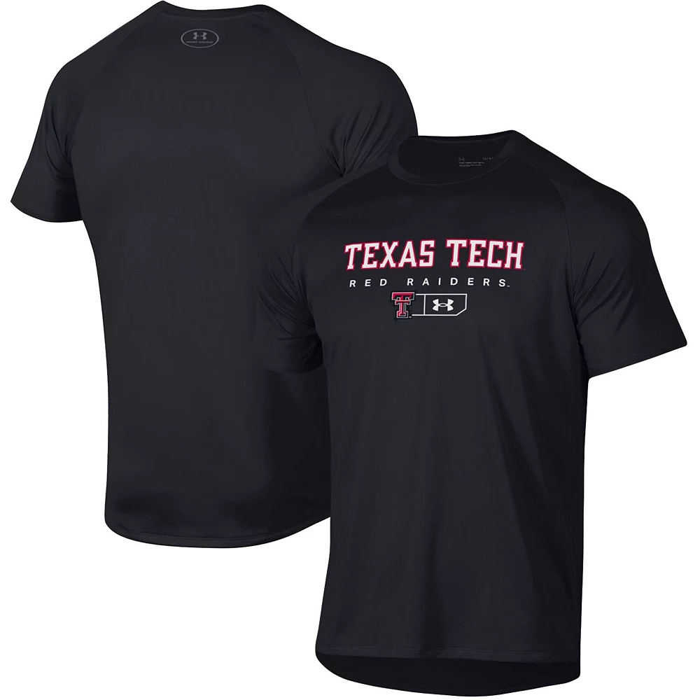 Men's Under Armour Black Texas Tech Red Raiders Lockup Tech Raglan T-Shirt