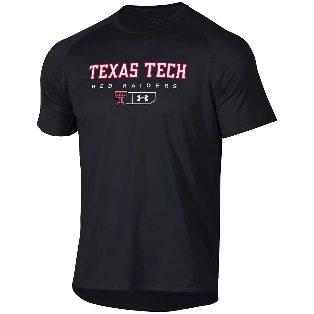 Men's Under Armour Black Texas Tech Red Raiders Lockup Tech Raglan T-Shirt - Image 2
