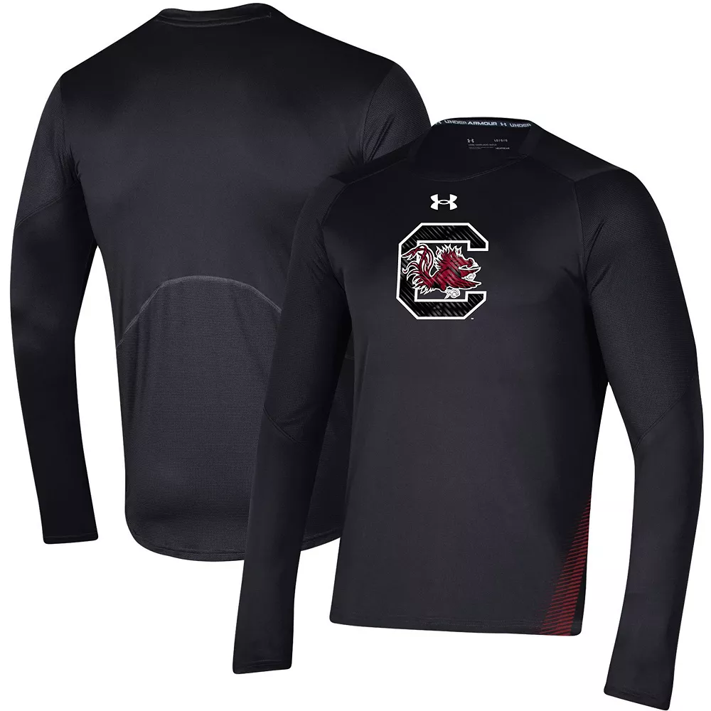 Men's Under Armour Black South Carolina Gamecocks 2021 Sideline Training Performance Long Sleeve T-Shirt - Image 2