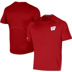 Men's Under Armour Red Wisconsin Badgers 2021 Sideline Training Performance T-Shirt