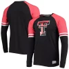 Men's Under Armour Black/Red Texas Tech Red Raiders Game Day Sleeve Stripe Raglan Long Sleeve T-Shirt