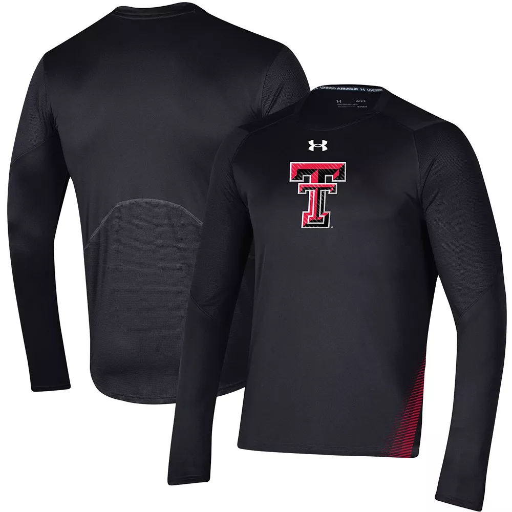 Men's Under Armour Black Texas Tech Red Raiders 2021 Sideline Training Performance Long Sleeve T-Shirt