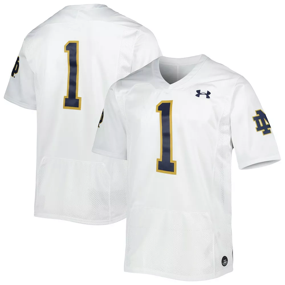 Men's Under Armour #1 White Notre Dame Fighting Irish Premier Limited Jersey
