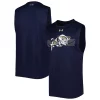 Men's Under Armour Navy Navy Midshipmen Logo Striped Tech Performance Tank Top