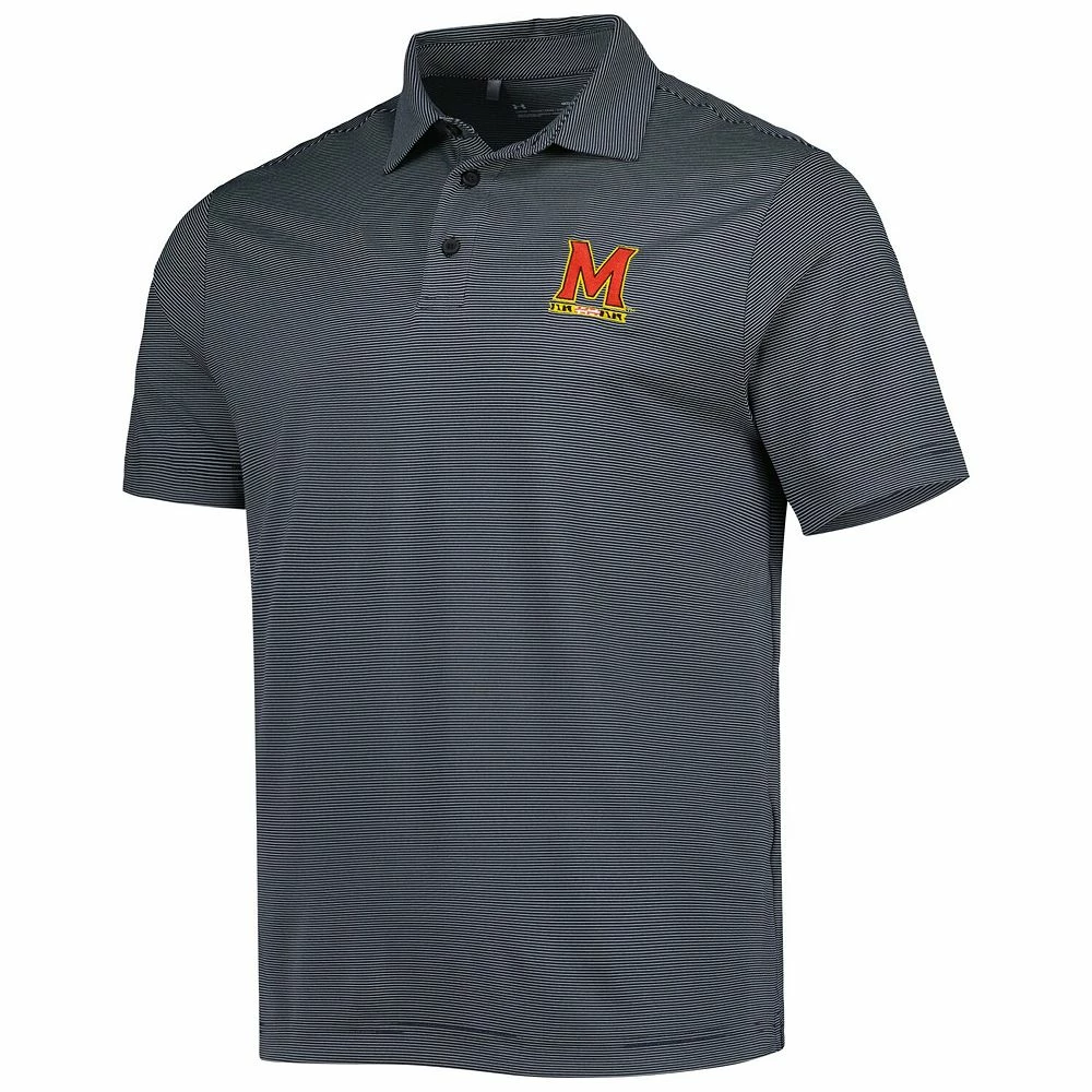 Men's Under Armour Black Maryland Terrapins Green Trail Stripe Polo - Image 3