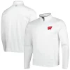 Men's Under Armour White Wisconsin Badgers Tempo Fleece Quarter-Zip Jacket