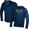 Men's Under Armour Navy Notre Dame Fighting Irish Performance Raglan Sideline Hooded Long Sleeve T-Shirt