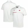 Men's Under Armour White Wisconsin Badgers Title Performance Polo