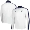 Men's Under Armour White Navy Midshipmen Lightweight Mock Neck Performance Quarter-Zip Jacket