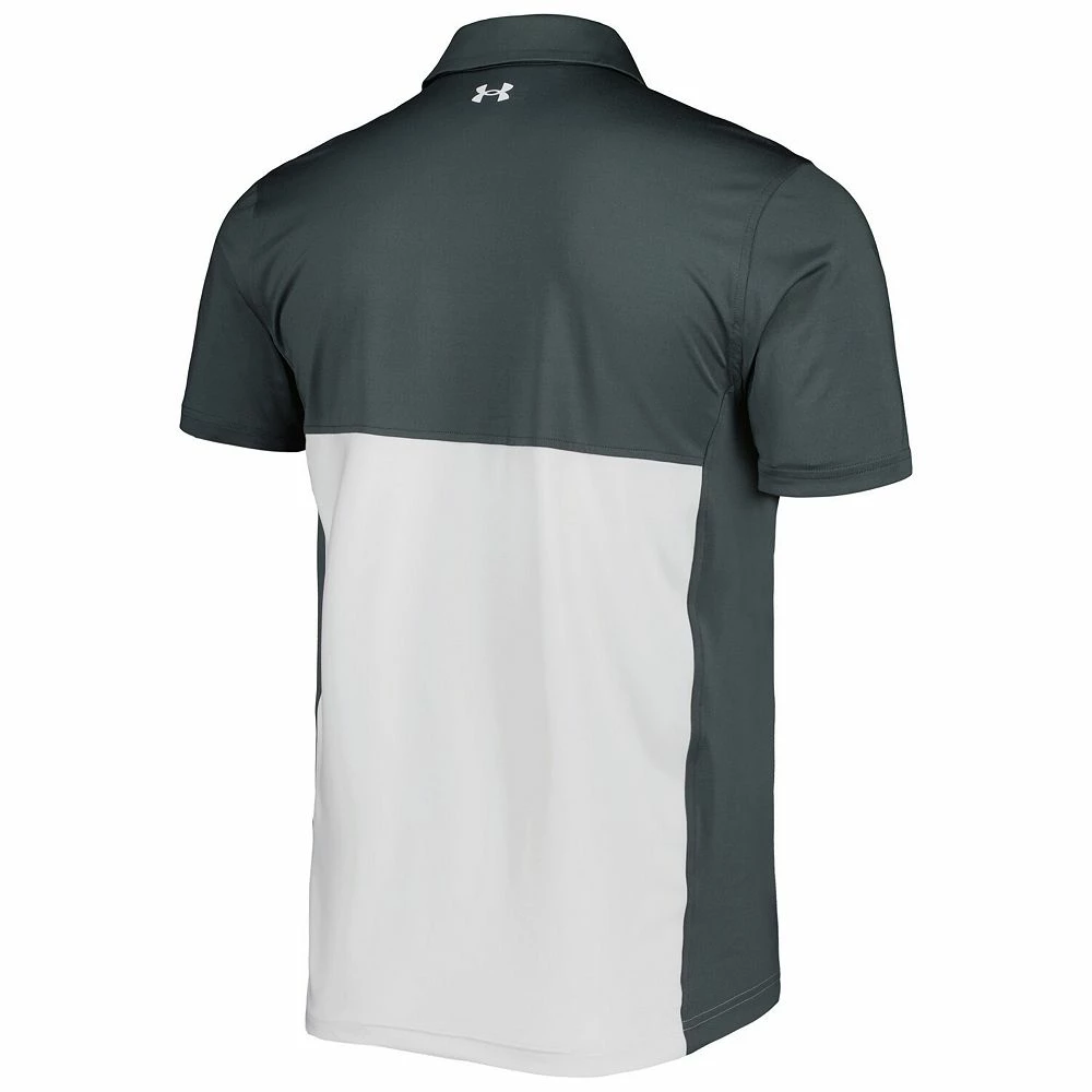 Men's Under Armour Gray Auburn Tigers Green Blocked Polo Performance Polo - Image 4