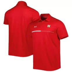 Men's Under Armour Red Maryland Terrapins Title Performance Polo