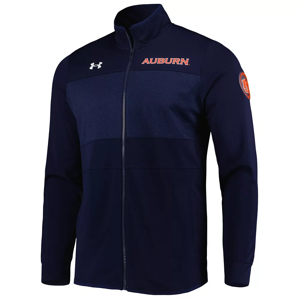Men's Under Armour Navy Auburn Tigers Knit Warm-Up Full-Zip Jacket - Image 3