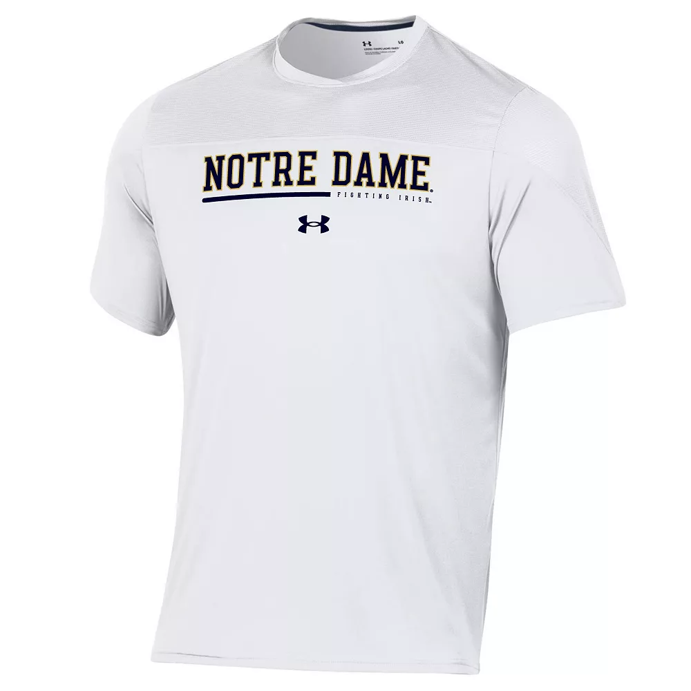 Men's Under Armour White Notre Dame Fighting Irish 2022 Sideline Training Performance T-Shirt - Image 3
