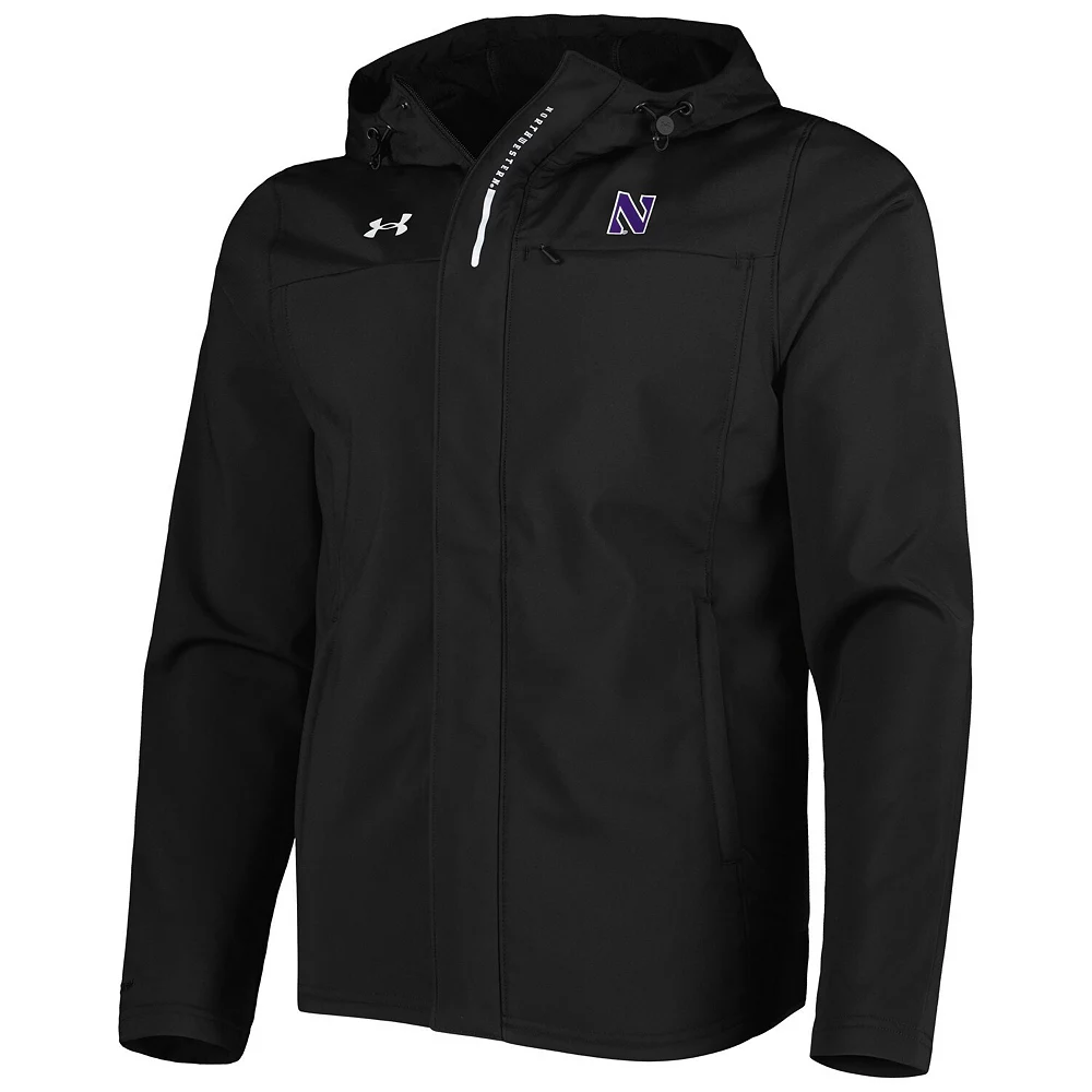 Men's Under Armour Black Northwestern Wildcats Swoven Performance Full-Zip Jacket - Image 3