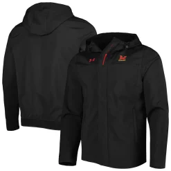 Men's Under Armour Black Maryland Terrapins Swoven Performance Full-Zip Jacket