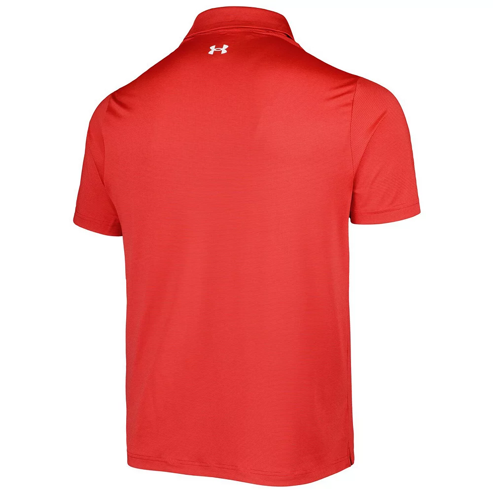 Men's Under Armour Red Maryland Terrapins Green Trail Stripe Polo - Image 4