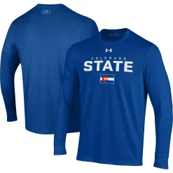 Men's Under Armour Royal Colorado State Rams Flag Sideline Performance Long Sleeve T-Shirt