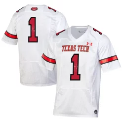 Men's Under Armour #1 White Texas Tech Red Raiders Throwback Replica Jersey